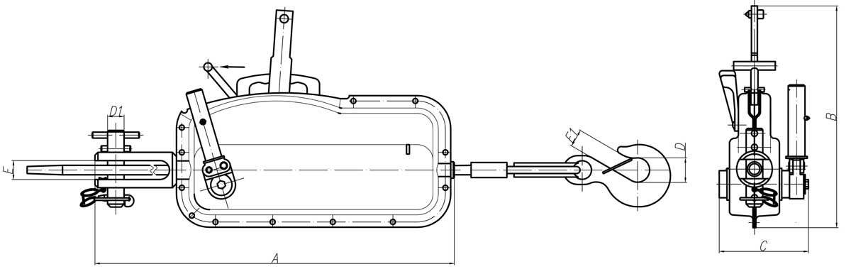 MTM hand-operated lever hoists shema