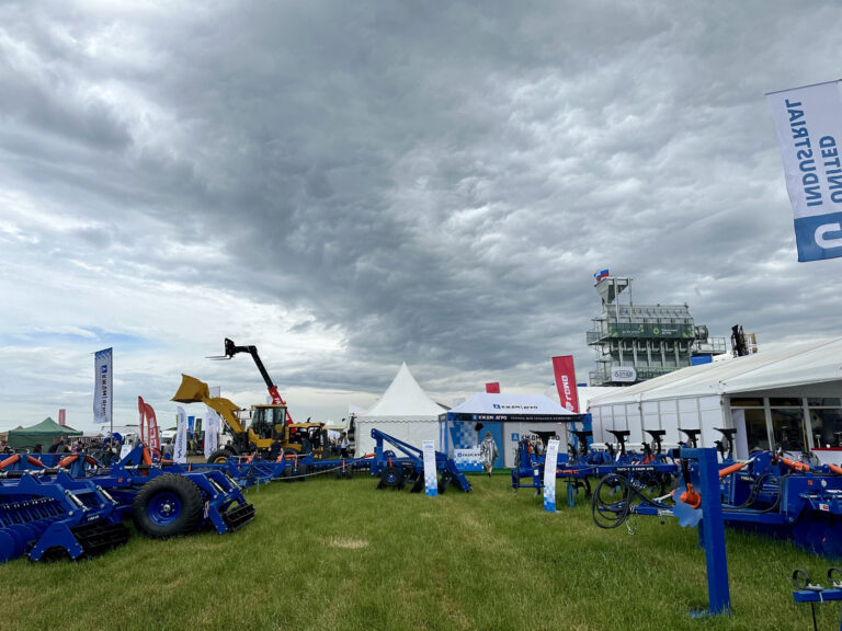 Agricultural machinery of the plant at the exhibition